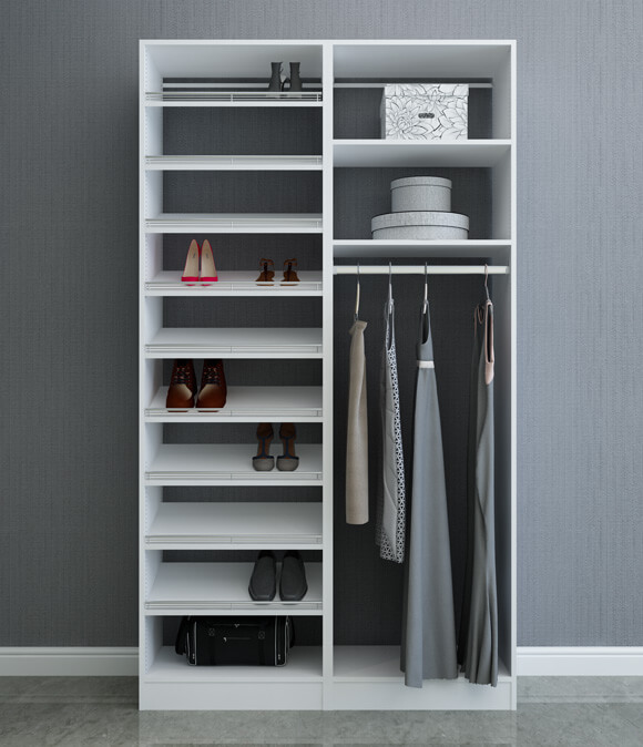Floor standing closet system product line