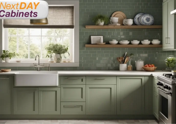 Elegant-Kitchen-with-Green-Shaker-Cabinets