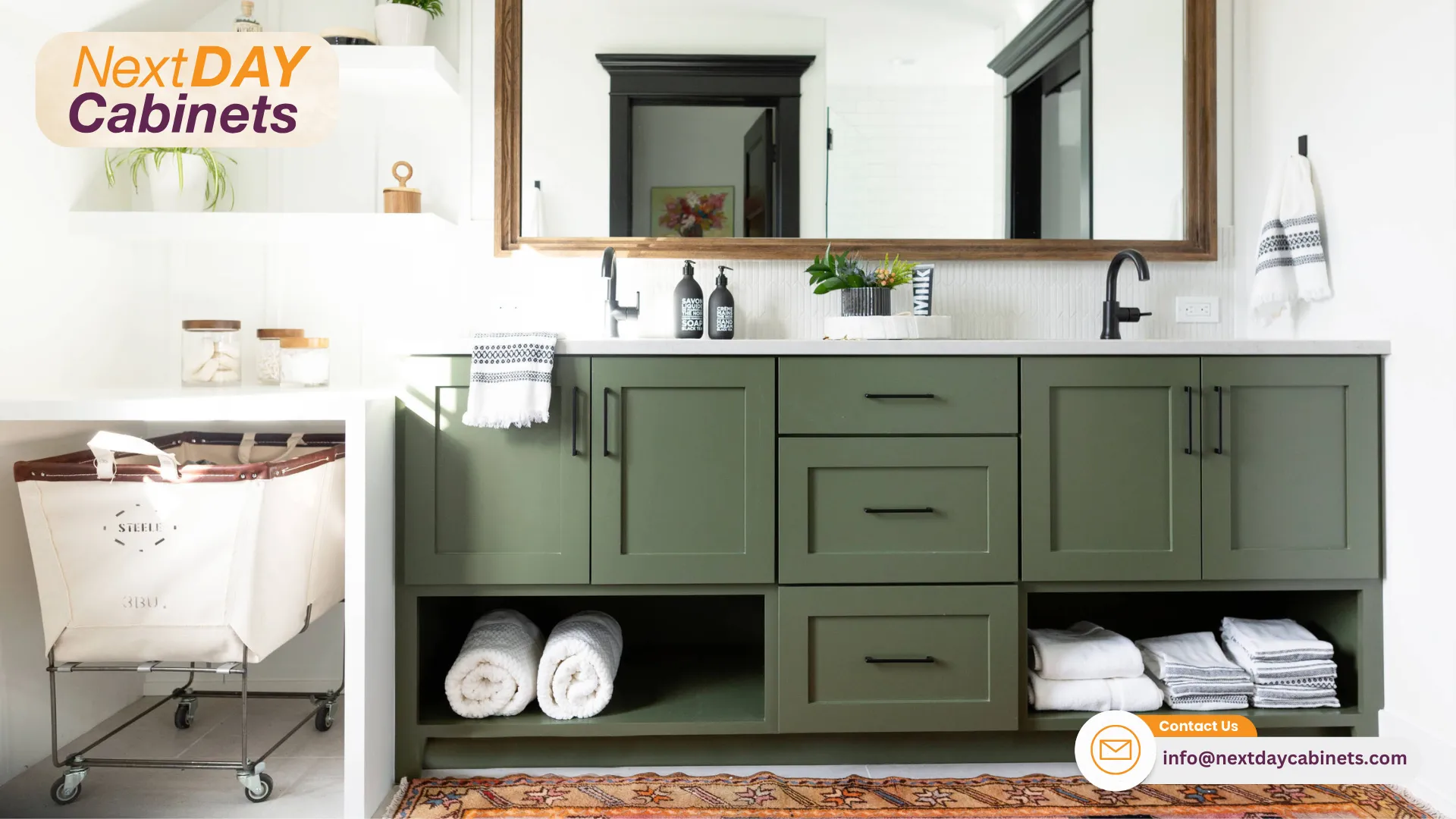 Double-Sink-Green-Bathroom-Vanities