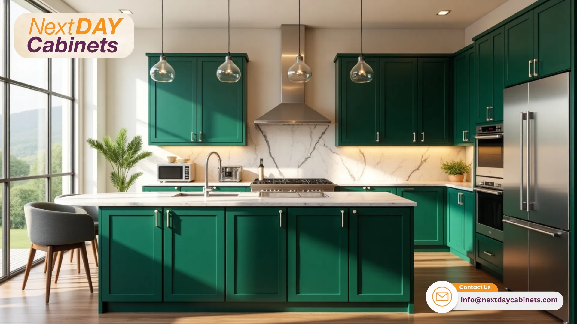 Forest-Green-Kitchen-Cabinets