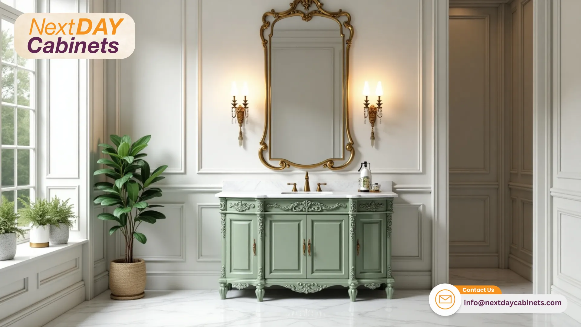 Traditional-Sage-Green-Bathroom-Vanity