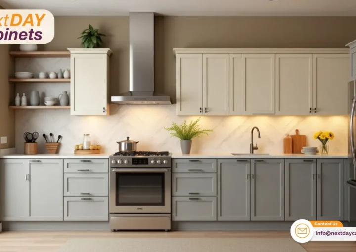 Two-Tone-Kitchen-Cabinet-having-Soft-Gray-and-Cream