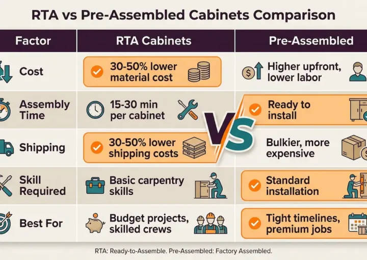 rta vs pre assembly cabinets comparision