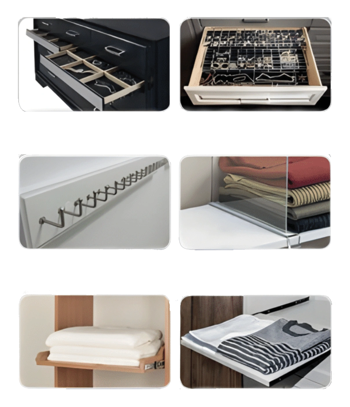 Modular closet components and accessories
