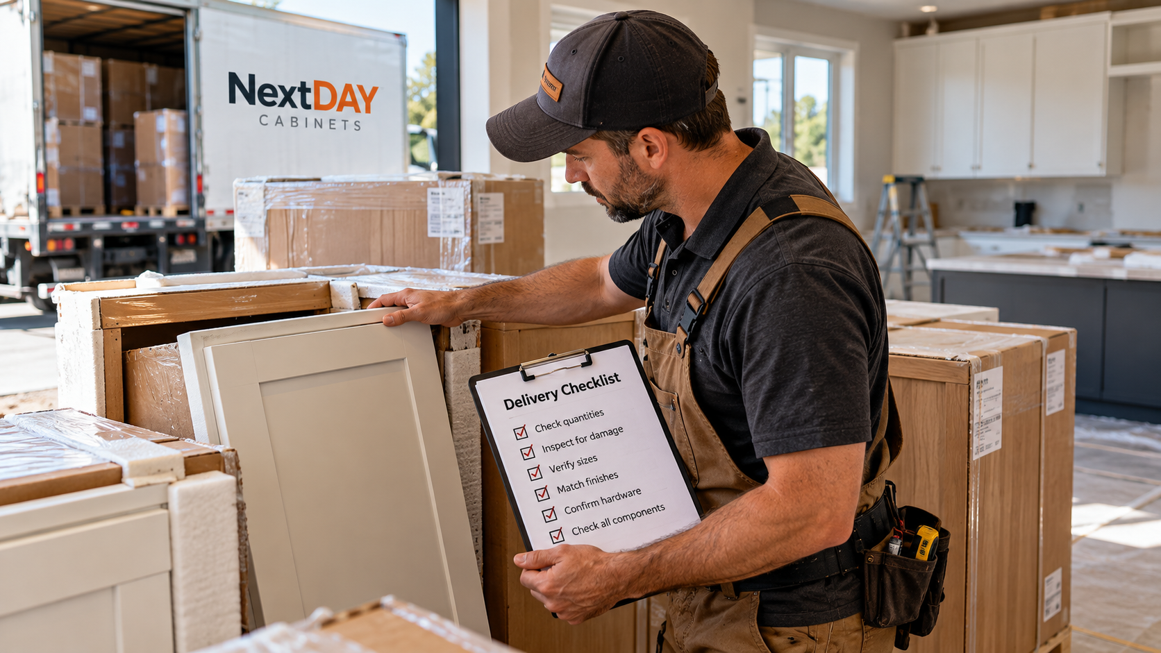 how to inspect kitchen cabinets upon delivery